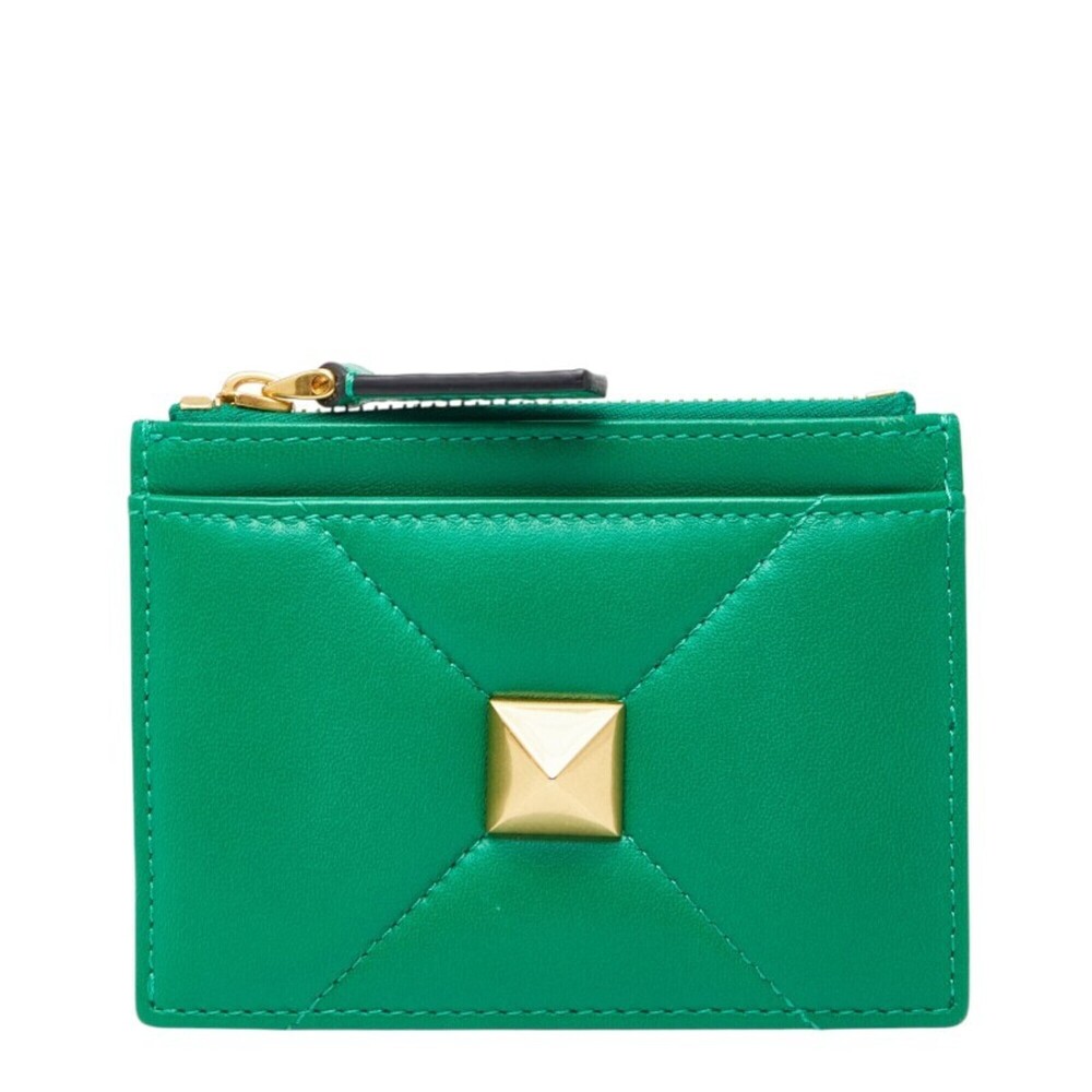 Valentino Roman Studs Wallet/Coin Case/Pass Case/Fragment Case W2P0Y06BSF Gre...